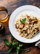 Rižoto s porilukom i šampinjonima