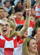 Navijačica na utakmici hrvatske rukometne reprezentacije