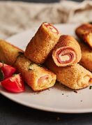 Pohane palačinke punjenje šunkom i sirom