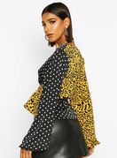 Boohoo bluza točkastog i leopard uzorka - 1