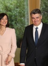 Sanja Musić Milanović i Zoran Milanović na inauguraciji 2020.