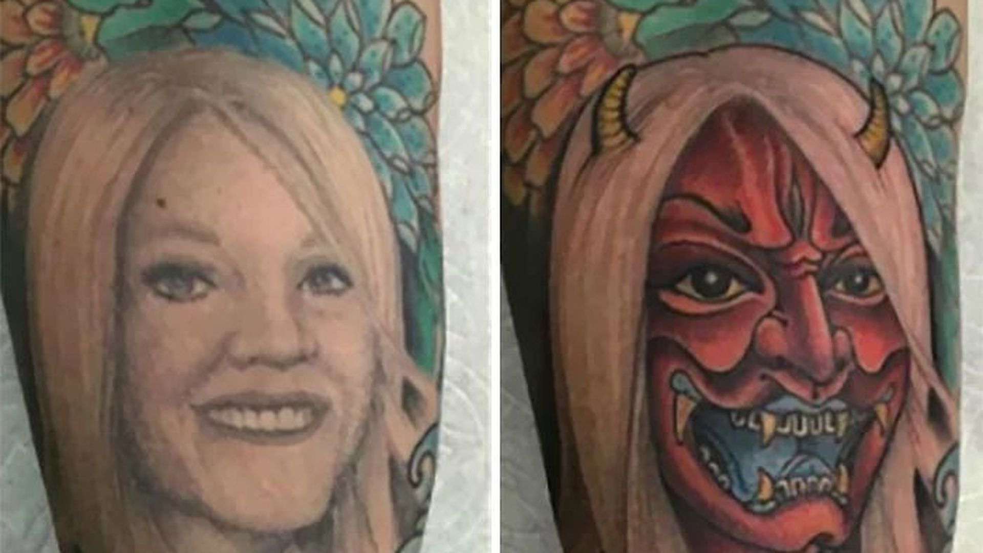 Переделанные тату до и после
