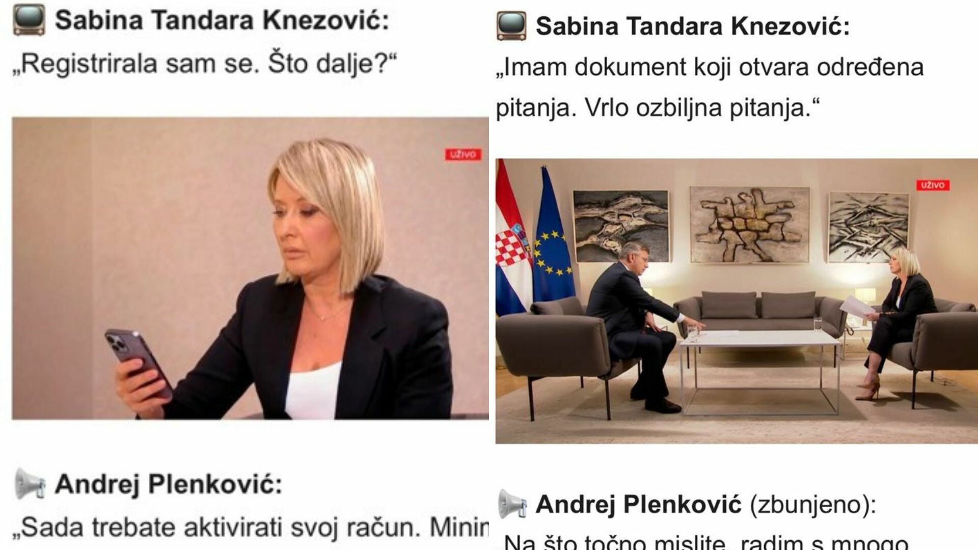 Ne nasjedajte! Širi se lažni intervju novinarke Sabine Tandare Knezović i Andreja Plenkovića