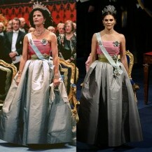 Švedska kraljica Silvija i krunska princeza Viktorija u istoj balskoj haljini
