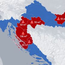 Postotci miniranog područja Hrvatske (Foto: Dnevnik.hr)