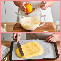 Prva tri koraka u postupku izrade rolade od mandarina