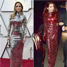 Isti model haljine, ali u crvenoj boji, Amal je nosila na zabavi nakon Met Gale