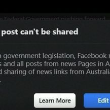 Obavijest Facebooka u Australiji