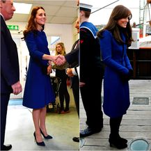 Catherine Middleton u kaputima kraljevsko plave boje