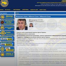 Milanović u bazi podataka ukrajinske ekstremističke stranice