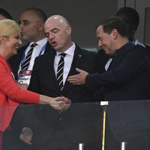 Predsjednica Kolinda Grabar-Kitarović u svečanoj loži na stadionu u Sočiju (Foto: AFP) - 1