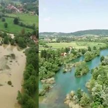 Mrežnica prije i nakon zamućenja (Foto: Radio Mrežnica)