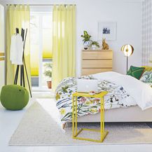 Ideje za uređenje spavaće sobe u žutoj i zelenoj boji - 1