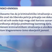 Priopćenje PU Šibensko-kninske