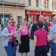 Peđa Grbin i Viktor Gotovac na prosvjedu u Zagrebu