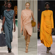 Drapirane haljine u kolekcijama brendova Victoria Beckham, Ferragamo i Bottega Veneta za proljeće/ljeto 2025.