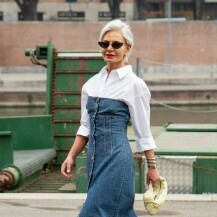 Haljina u kombinaciji s košuljom u street style izdanju s Tjedna mode