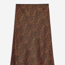 Topshop suknja, boja hrđe/životinjski uzorak, 35 funti