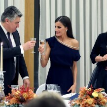 Kraljica Letizia na gala večeri sa svojim domaćinima, Zoranom Milanovićem i Sanjom Musić Milanović