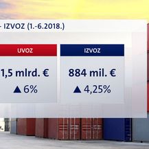 Uvoz i izvoz u prvih šest mjeseci 2018. godine (Foto: Dnevnik.hr)