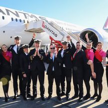 Posada Qantasova aviona koji je ostvario najduži komercijalni let (Foto: AFP)