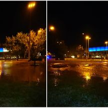 Puknuće cijevi u Novom Zagrebu (Foto: facebook/Mario Vidović)