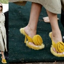 Rosie Huntington-Whiteley u čupavim Burberryjevim sandalama na londonskom Tjednu mode