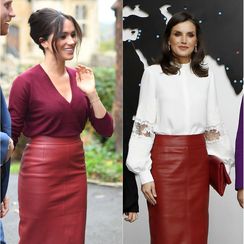 Kraljica Letizia vs. Meghan Markle u Hugo Boss suknji - 1