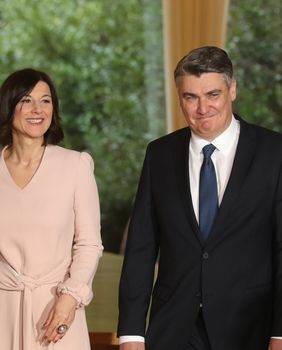Sanja Musić Milanović i Zoran Milanović na inauguraciji 2020.