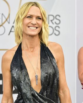 Catherine Zeta-Jones, Robin Wright i Lady Gaga u haljinama s dubokim dekolteom i visokim rasporom - 2