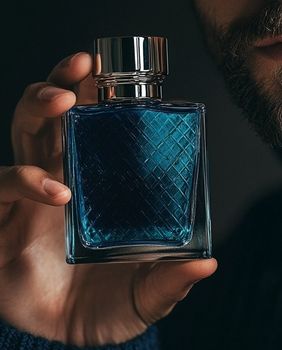 Muškarac drži parfem