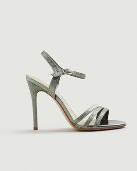 Srebrne sandale na visoku potpeticu - 4