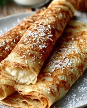 Palačinke s kokosom i bijelom čokoladom