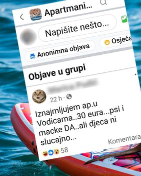 Oglas za iznajmljivanje apartmana u Vodicama
