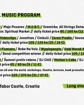 Tabor Film Festival nudi i bogati glazbeni program