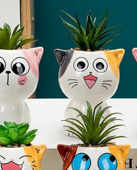 Vaze za sukulente u obliku mace