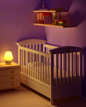 Ilustracija dječjeg krevetića