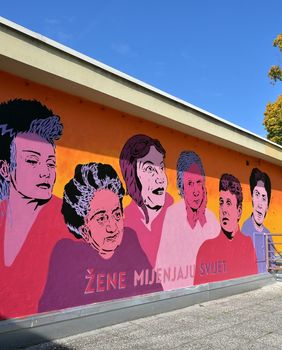 Mural Žene mijenjaju svijet na zagrebačkom Ribnjaku