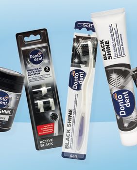 dm-ova inovativna linija za njegu zubi Dontodent Black Shine