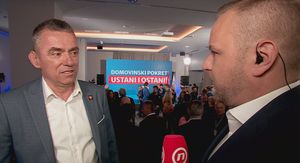 Stipo Mlinarić (DP) i Ivan Čorkalo, reporter Dnevnika Nove TV