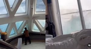 Slike s kruzera koji prolazi kroz velike valove