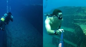 Spomenik Yonaguni na otoku u Japanu