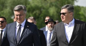 Andrej Plenković i Zoran Milanović u Jasenovcu