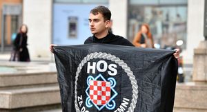 Ronaldo Barišić na prosvjedu