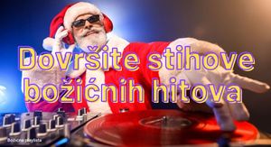 Djed Božićnjak u ulozi DJ-a kako pušta glazbu uz naslov kviza