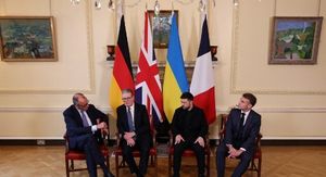 Ukrajinski predsjednik Volodimir Zelenski na sastanku s ključnim čelnicima Europe - 3