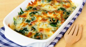 Zapečeni špinat s tikvicama