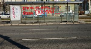 Poruka na stanici na kojoj je poginuo Erdoan Morankić