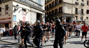 Policija i navijači u Madridu