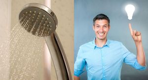 Tuširanje i muškarac koji ima ideju